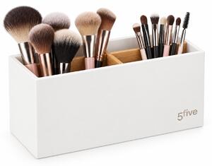 5Five® Bílý organizér, stojan se 4 přihrádky na stojící předměty, SELENA WHITE
