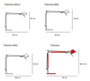 Artemide - Tolomeo Stolní Lampa LED Aluminium s Aluminium Base - Lampemesteren