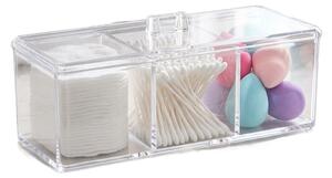 5Five® Průhledný box s víkem Selena, 3 přihrádky, 22,8 x 9,5 x 8,3 cm