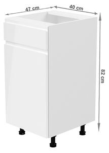 Dolní kuchyňská skříňka D40S14 Aurellia (bílá + lesk bílý) (L). 1015750
