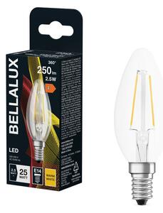 Průhledná LED žárovka E14 2.5W CLASSIC B, teplá bílá