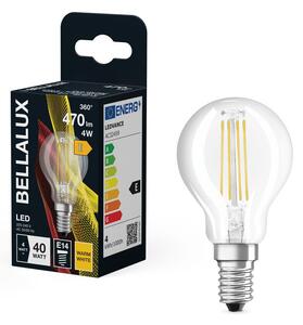 Průhledná LED žárovka E14 4W CLASSIC P, teplá bílá