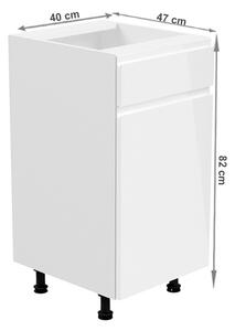 Dolní kuchyňská skříňka D40S14 Aurellia (bílá + lesk bílý) (P). 1015749