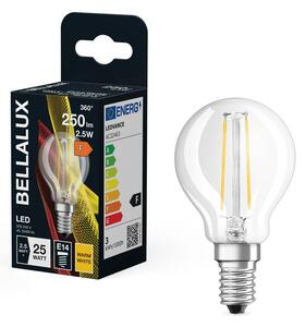 Průhledná LED žárovka E14 2.5W CLASSIC P, teplá bílá