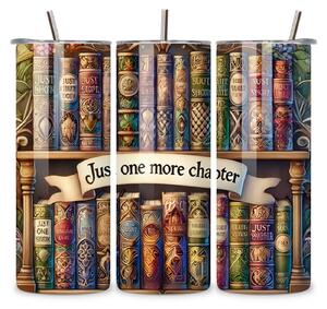 Book Lover Library | nerezový termohrnek 600ml s kovovým brčkem