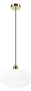 Lustr na lanku HARMA 1xE27/15W/230V pr. 30 cm bílá/zlatá