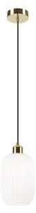 Lustr na lanku HARMA 1xE27/15W/230V pr. 14 cm bílá/zlatá