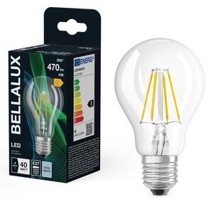 Průhledná LED žárovka E27 4W CLASSIC A, studená bílá