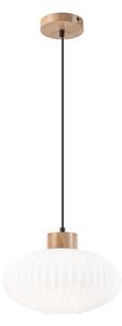 Lustr na lanku HARMONY 1xE27/15W/230V pr. 30 cm bílá/dub