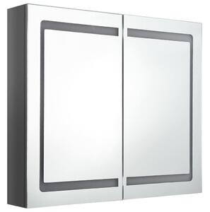 LED koupelnová skříňka se zrcadlem zářivě šedá 80 x 12 x 68 cm