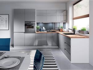 Kuchyňská skříňka na vestavnou ledničku D60ZL Aurellia (bílá + lesk šedý) (P). 1015826