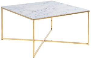 Scandi Bílý skleněný konferenční stolek Venice 80x80 cm