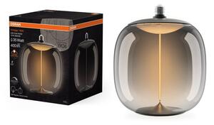 Kouřová LED žárovka E27 12W VINTAGE OVAL, teplá bílá