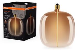 Hnědá LED žárovka E27 4W VINTAGE OVAL, teplá bílá