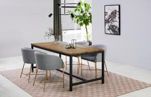 Scandi Hnědý dřevěný jídelní stůl Kalma 180x90 cm