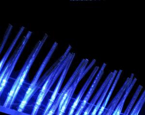 LED závěsné světlo Puff Buff BLUE GRASS 25W D120x15cm, lanko 150cm
