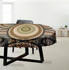 Ervi bavlněný ubrus na stůl oválný - designový vzor na béžovém