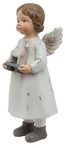 Bílý andílek s koníkem - 6*5*14 cm