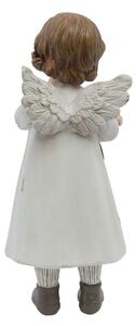 Bílý andílek s panenkou - 6*5*14 cm