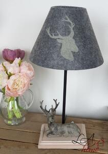 Šedé stínidlo lampy s jelenem - Ø 23*17 cm