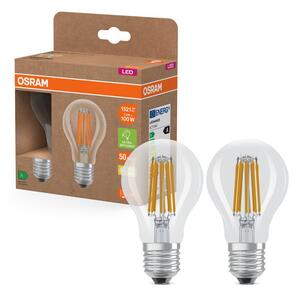 2x účinná LED žárovka čirá E27 7.2W CLASSIC A, teplá bílá