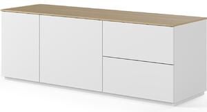 Bílá komoda TEMAHOME Join 160 x 65 cm s dubovou deskou