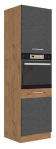 Kuchyňská skříňka na vestavné spotřebiče 60 DP-210 2F Velaga (šedá matná + dub lancelot). 1015885