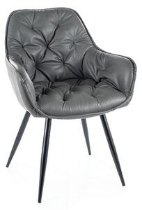 Jídelní čalouněná židle CHEERS ekokůže šedá/černá
