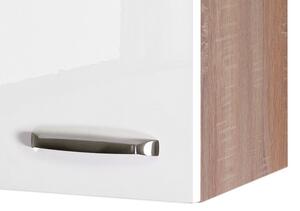 Horní kuchyňská skříňka Valero H40, dub sonoma/bílý lesk, šířka 40 cm