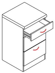 Dolní kuchyňská zásuvková skříňka Valero USA60, dub sonoma/bílý lesk, šířka 60 cm