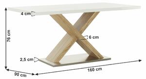 Jídelní stůl 160 cm Farni (bílá + dub sonoma). 1015954
