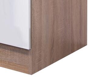 Dolní kuchyňská zásuvková skříňka Valero USA60, dub sonoma/bílý lesk, šířka 60 cm