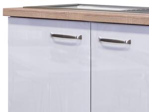 Kuchyňská skříňka s dřezem Valero DSPU 100ES, dub sonoma/bílý lesk, šířka 100 cm