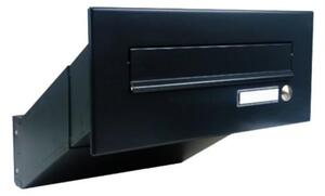 DOLS D-041-Z RAL9005 - poštovní schránka k zazdění, se jmenovkou a zvonkovým tlačítkem, černá