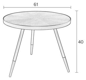 White Label Hnědý jasanový konferenční stolek WLL DENISE 61 cm