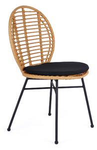 Ratanová židle Kathey (přírodní + černá). 1039577