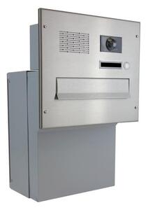 DOLS F-046-ABB - nerezová poštovní schránka k zazdění, s videohovorovým modulem ABB, jmenovkou a zvonkovým tlačítkem