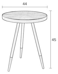 White Label Hnědý jasanový odkládací stolek WLL DENISE 44 cm