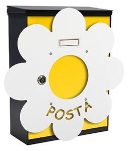 MIA box Daisy Y - poštovní schránka s výměnným krytem a jmenovkou, květina