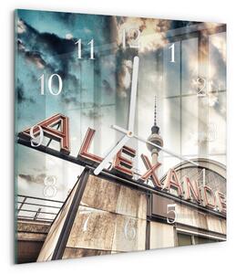 Skleněné hodiny Alexandrovo náměstí zskb-30x30-00086519