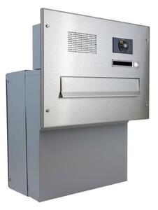 DOLS F-041-ABB - nerezová poštovní schránka k zazdění, s videohovorovým modulem ABB, jmenovkou a zvonkovým tlačítkem