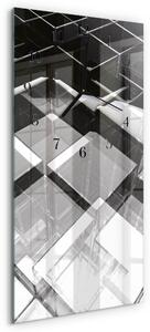 Skleněné hodiny vertikální Skleněná kostka zsppc-30x60-00170897