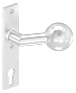 Feldmann 56642-240 - nerezová pevná lomená dveřní koule s hranatým štítkem pro cylindrickou vložku, pro křídlové branky a dveře