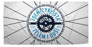 Sablio Ručník Jsem cyklista tělem i duší - 30x50 cm