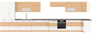 Dolní rohová kuchyňská skříňka Iconic 90/90DN, buk iconic/bílý mat, šířka 90/90 cm