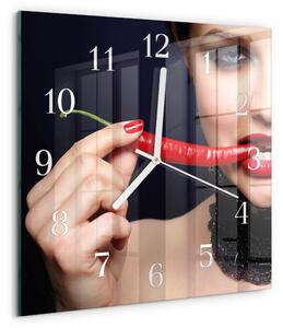 Skleněné hodiny Chilli paprička zskb-30x30-00059282