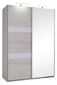 Denver - šatní skříň SZ150 + zrcadlo - bílá lesk