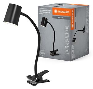 Černá stolní lampa s klipem GU10 9W OFFICE DESK TRAPEZIUM