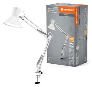 Bílá stolní lampa stmívatelná 9W RETRO CLIP, teplá bílá
