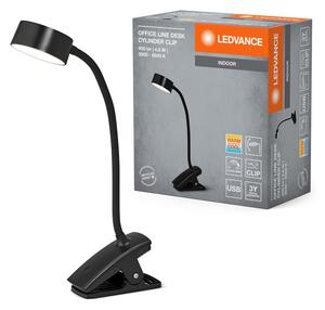 Černá stolní lampa připínací USB 4.8W CYLINDER, laditelná bílá